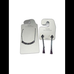 Maurices - dainty pink & white stone necklace & earring set